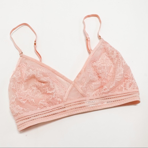 Lace Mesh Bralette Peach - Picture 2 of 9